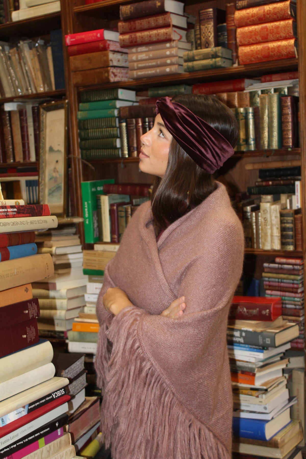 Turbante de terciopelo Uva