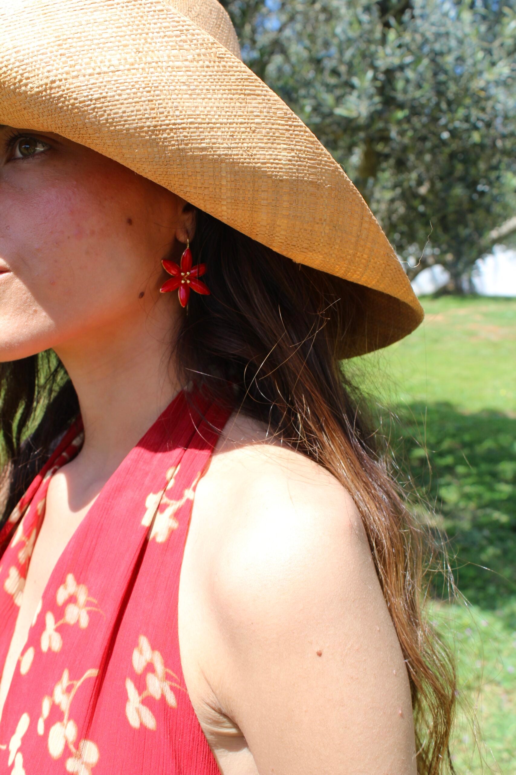 Pendientes Azahar Rojo
