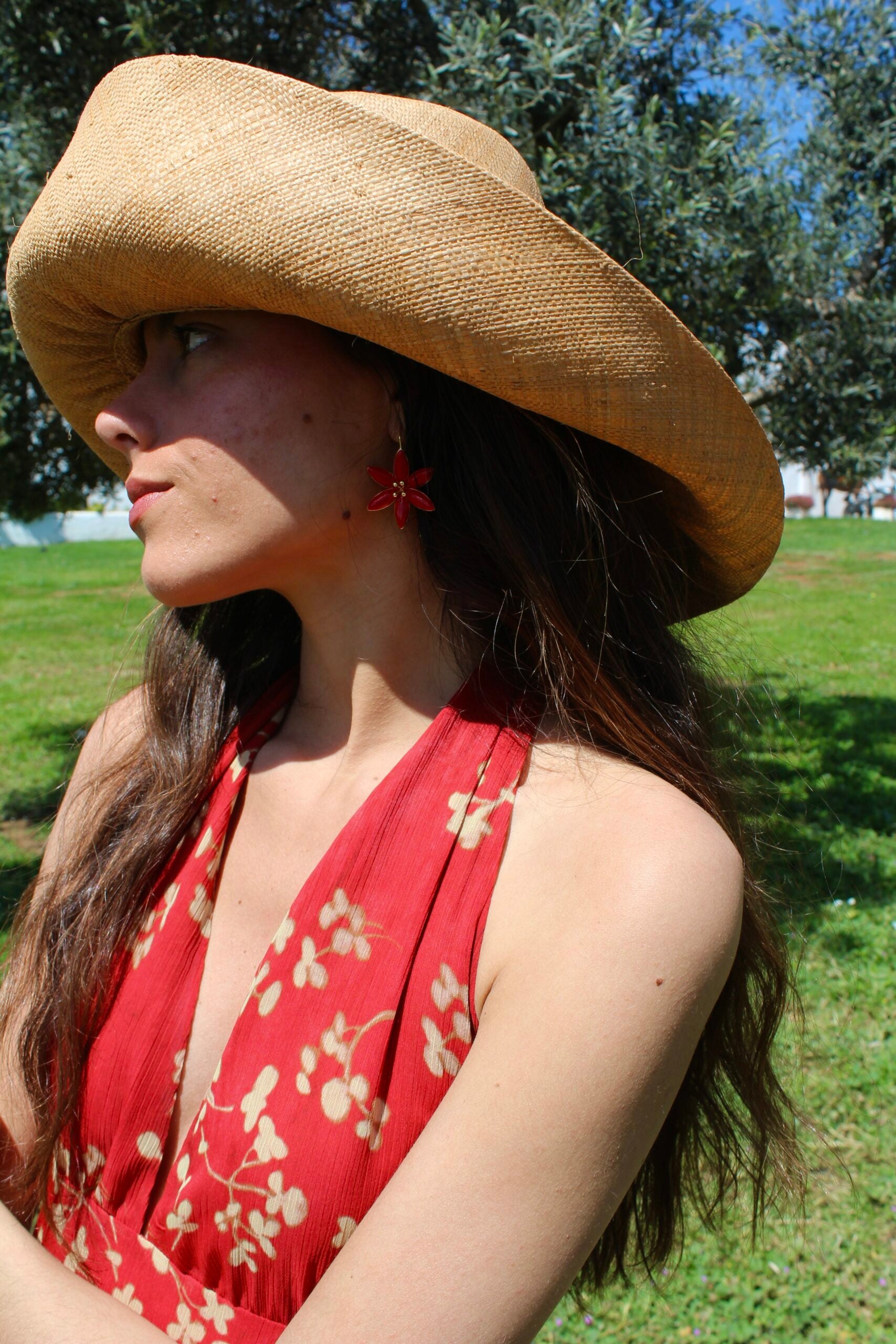 Pendientes Azahar Rojo