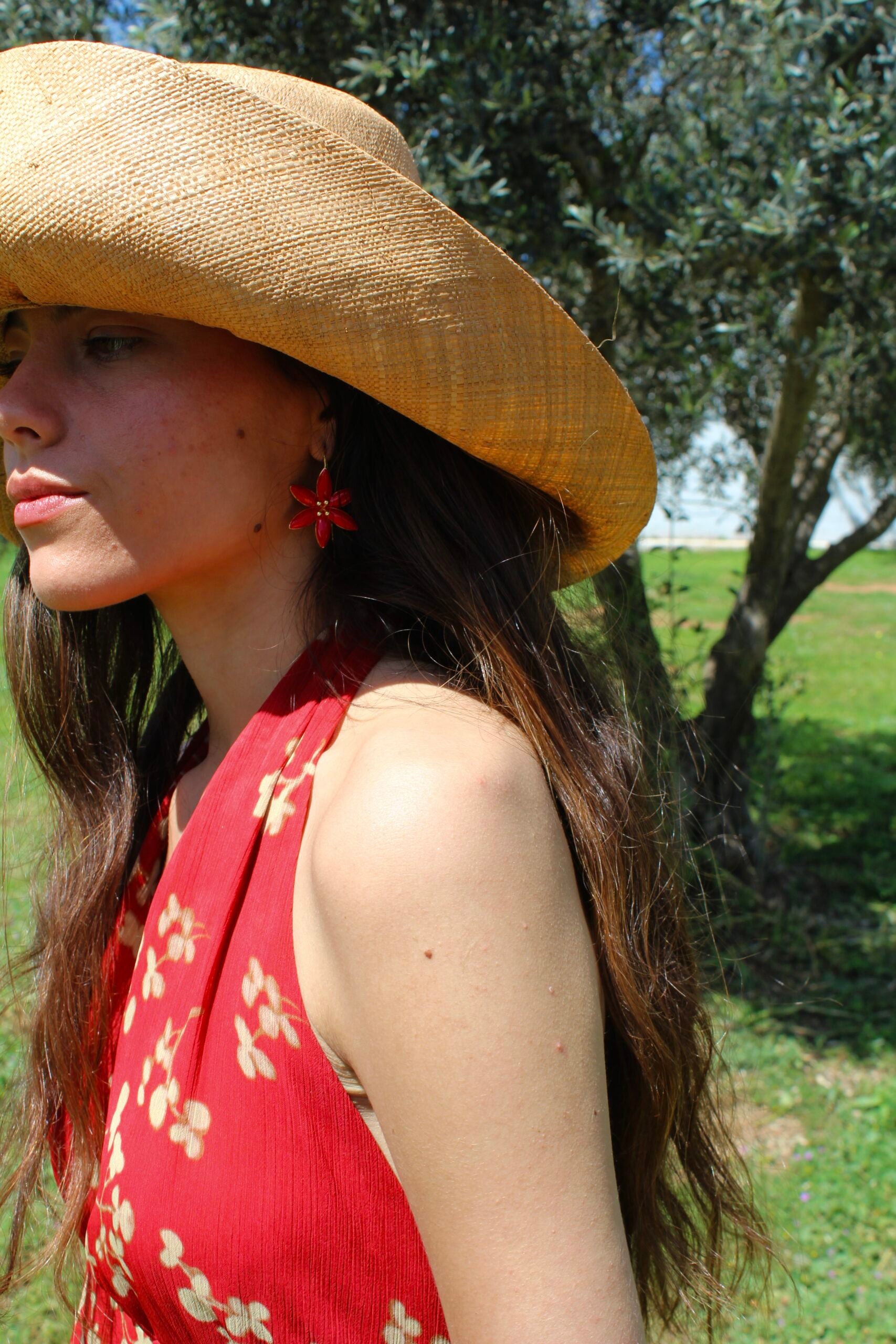 Pendientes Azahar Rojo