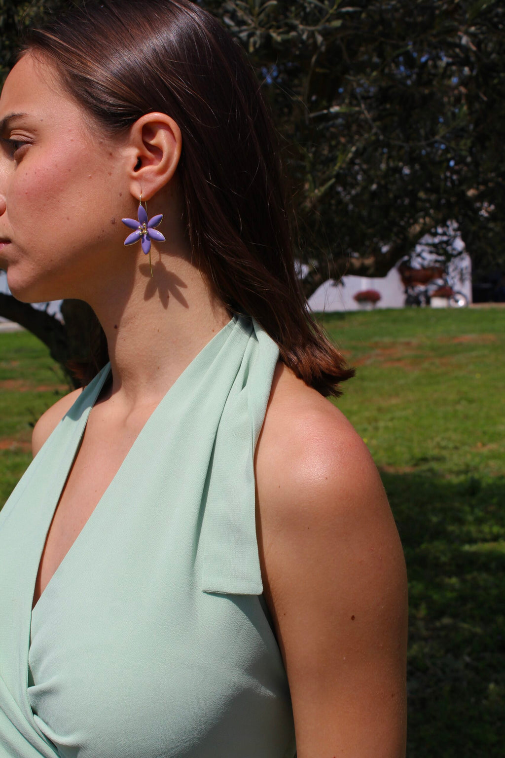 Pendientes Azahar Lila