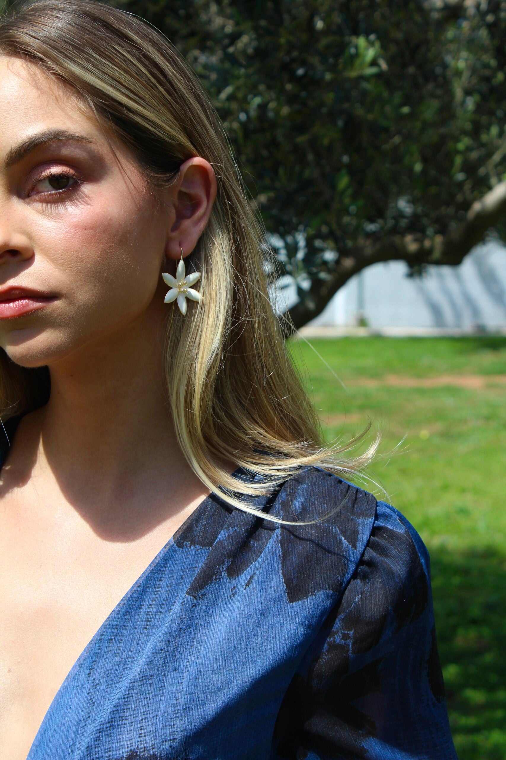 Pendientes Azahar Blanco