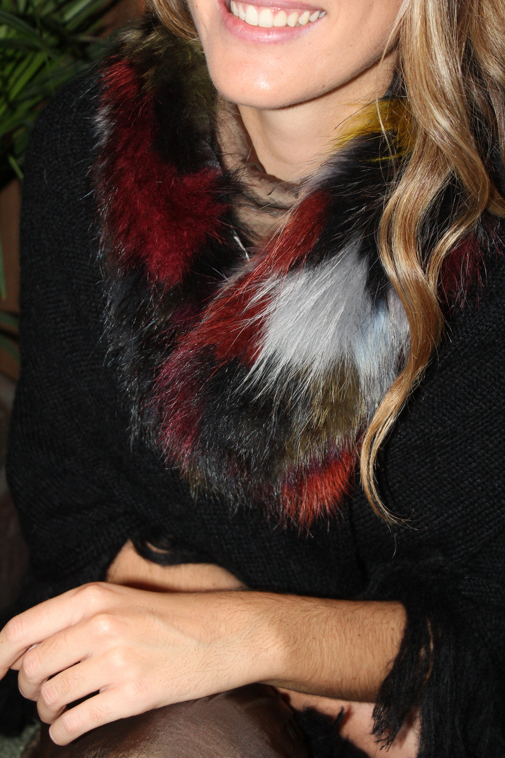 Cuello Zermatt de pelo natural de Marmota 100% - Multicolor