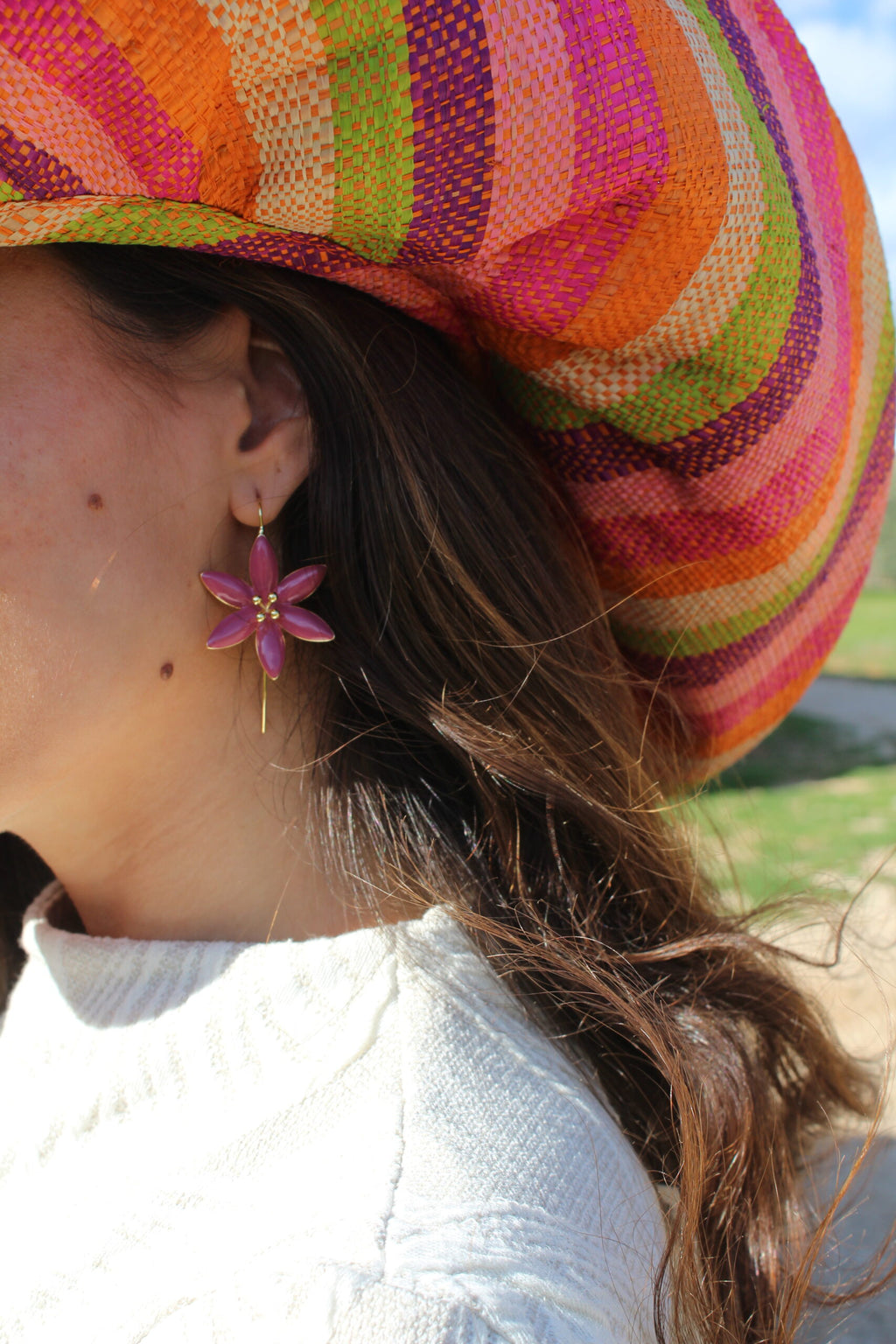 Pendientes Azahar Rosa