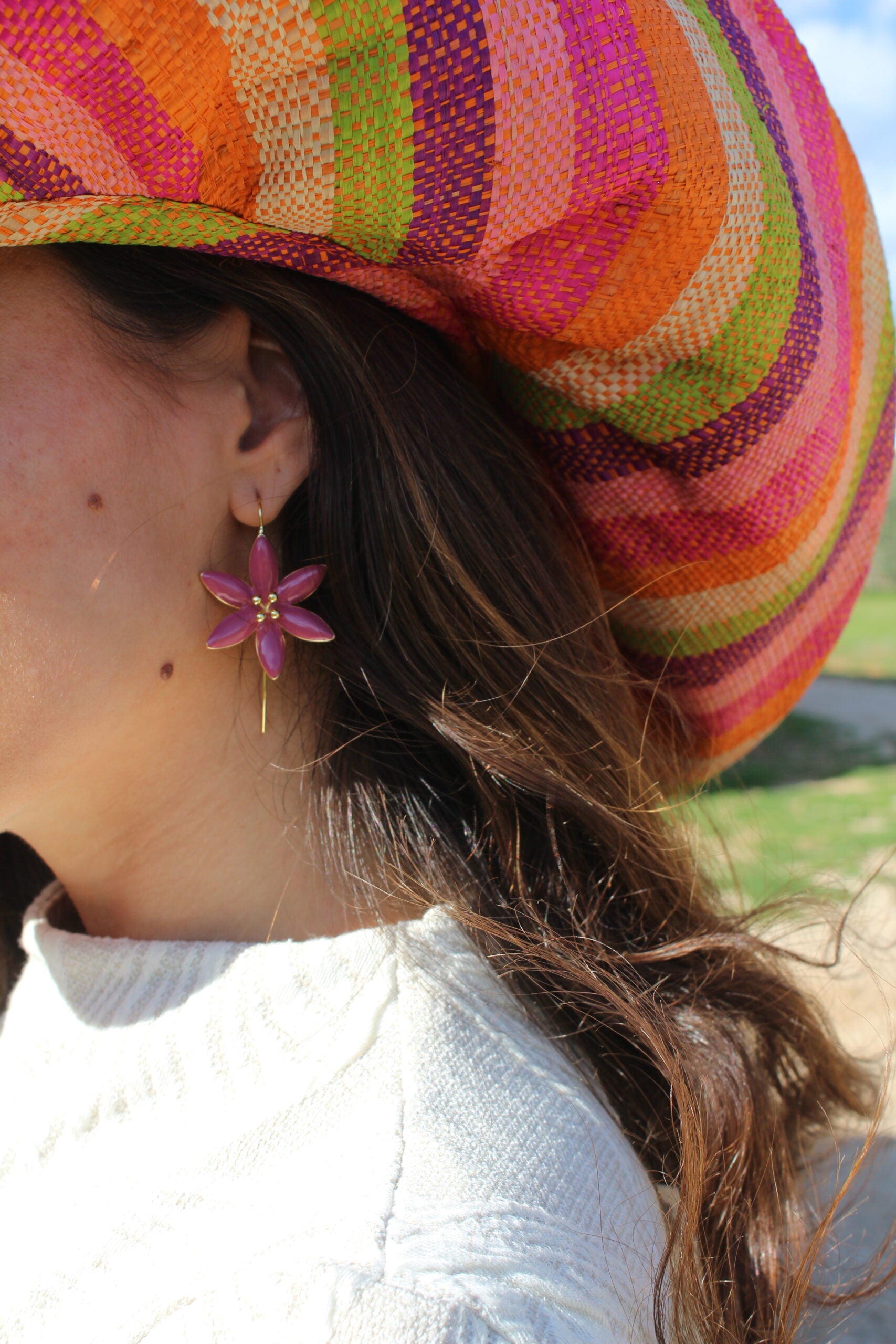 Pendientes Azahar Rosa
