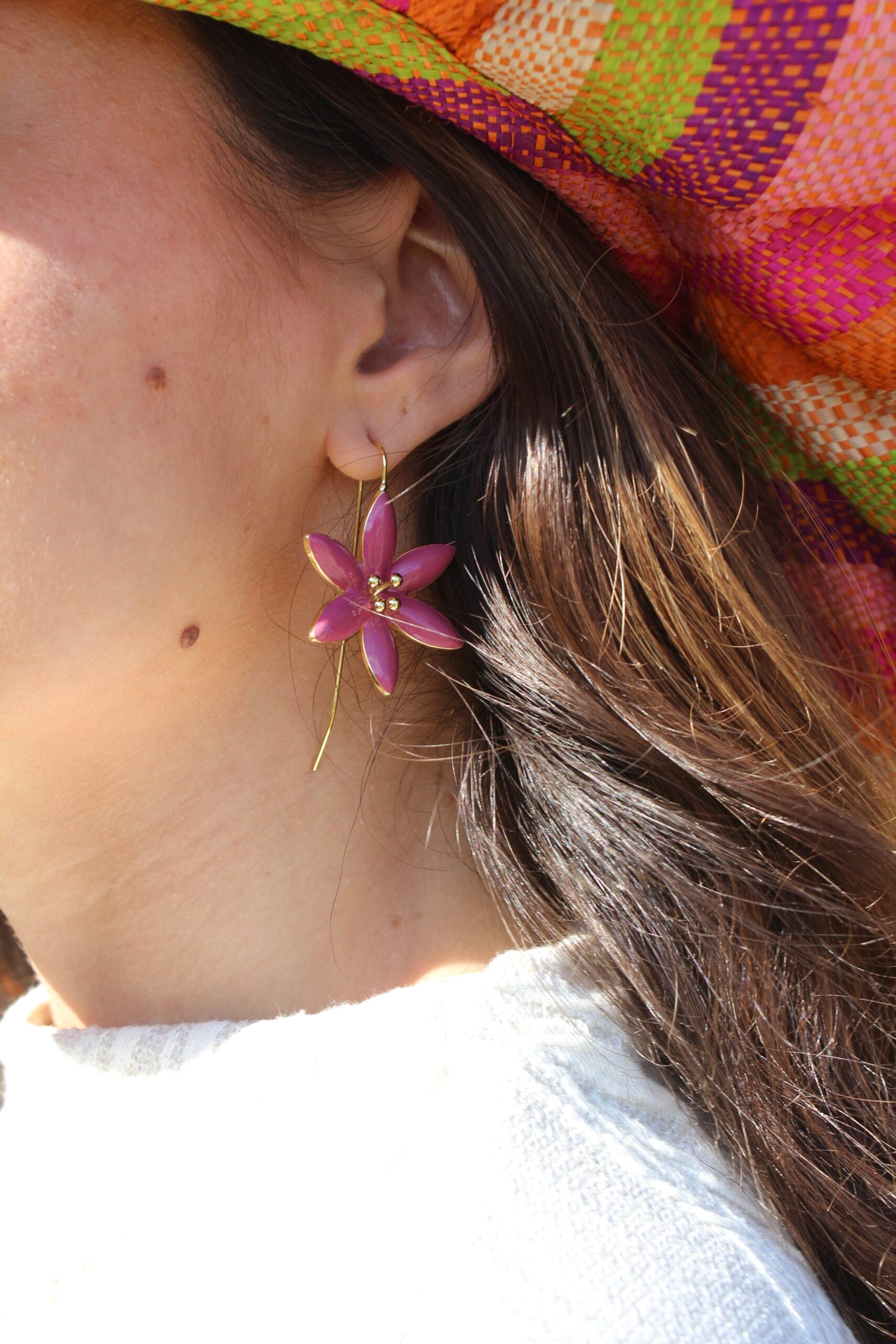 Pendientes Azahar Rosa