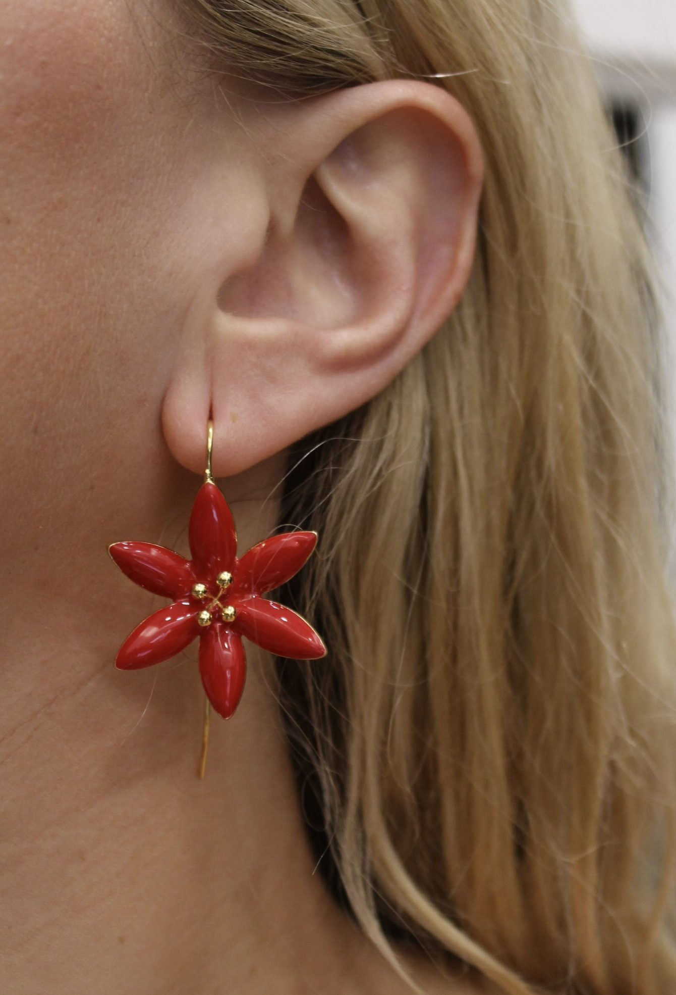 Pendientes Azahar Rojo