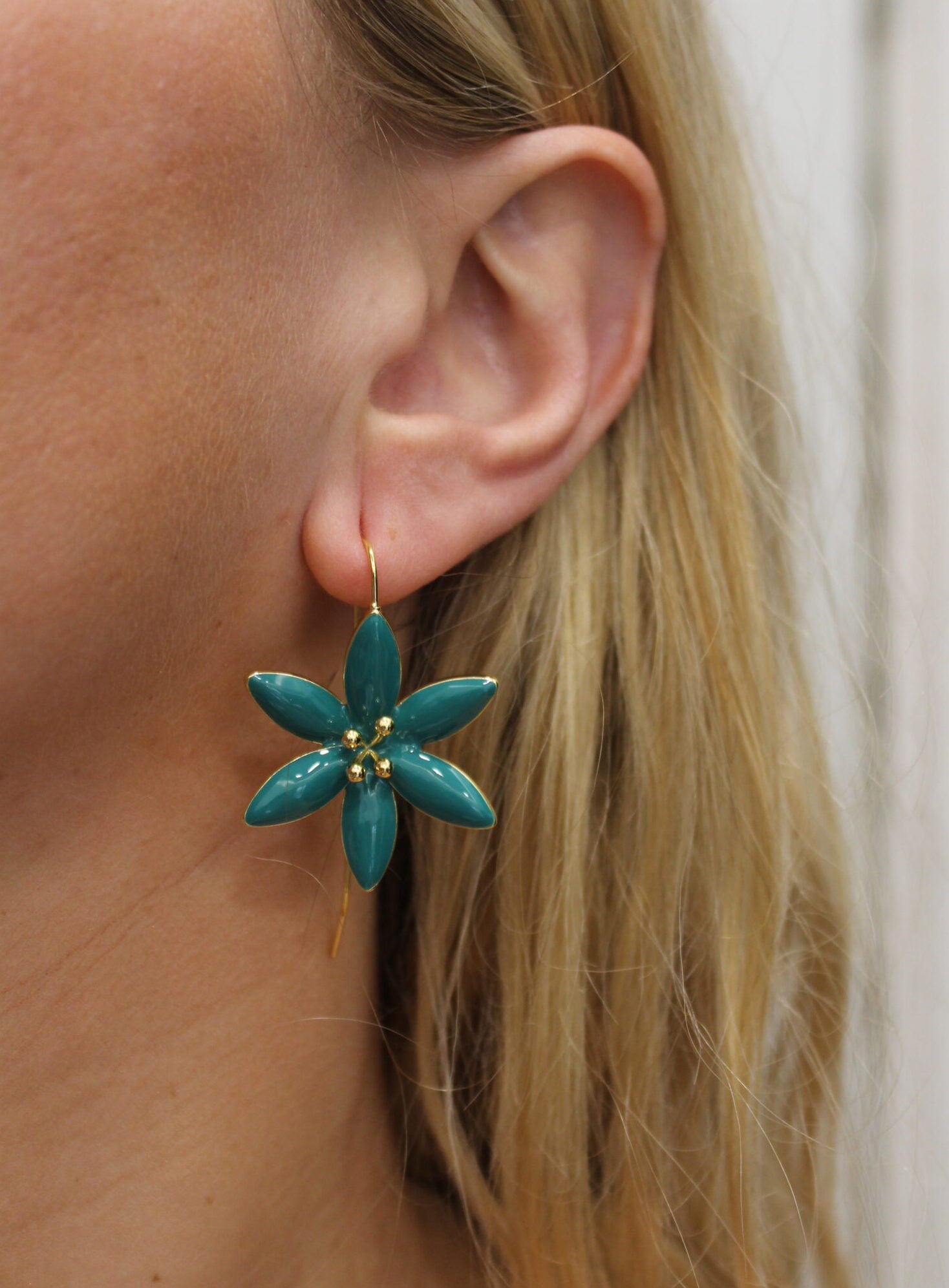 Pendientes Azahar Verde viridian