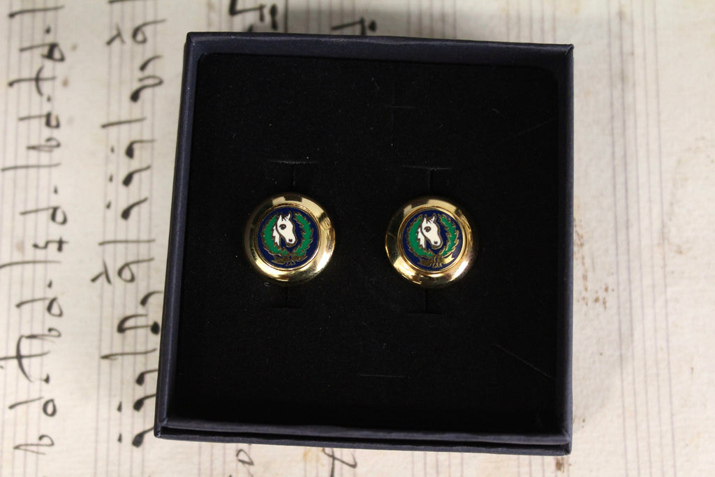 Gemelos vintage italianos de Equitación 01