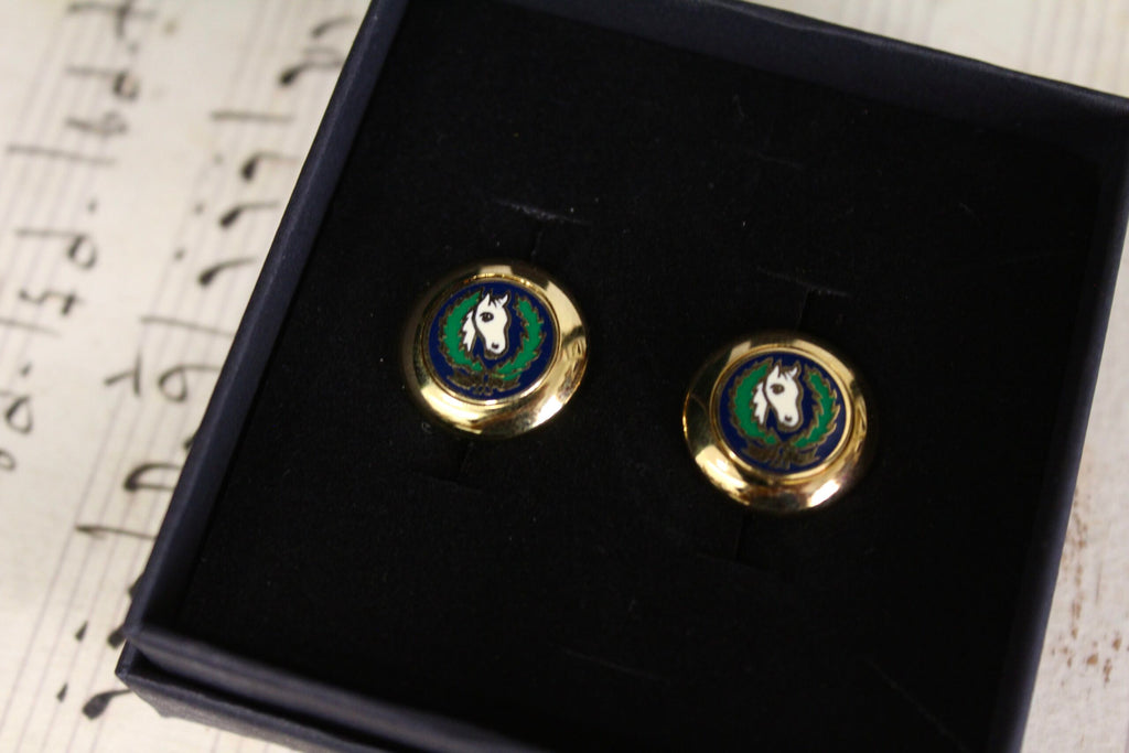 Gemelos vintage italianos de Equitación 01