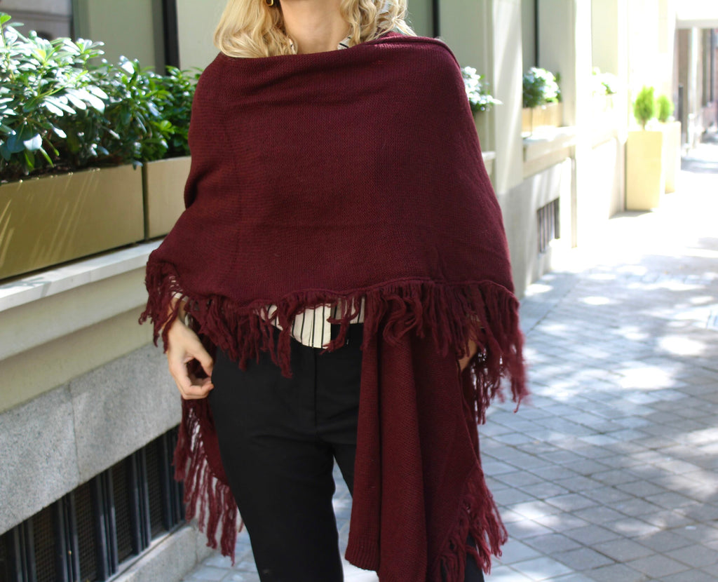 Chal de lana Outlander - Burdeos