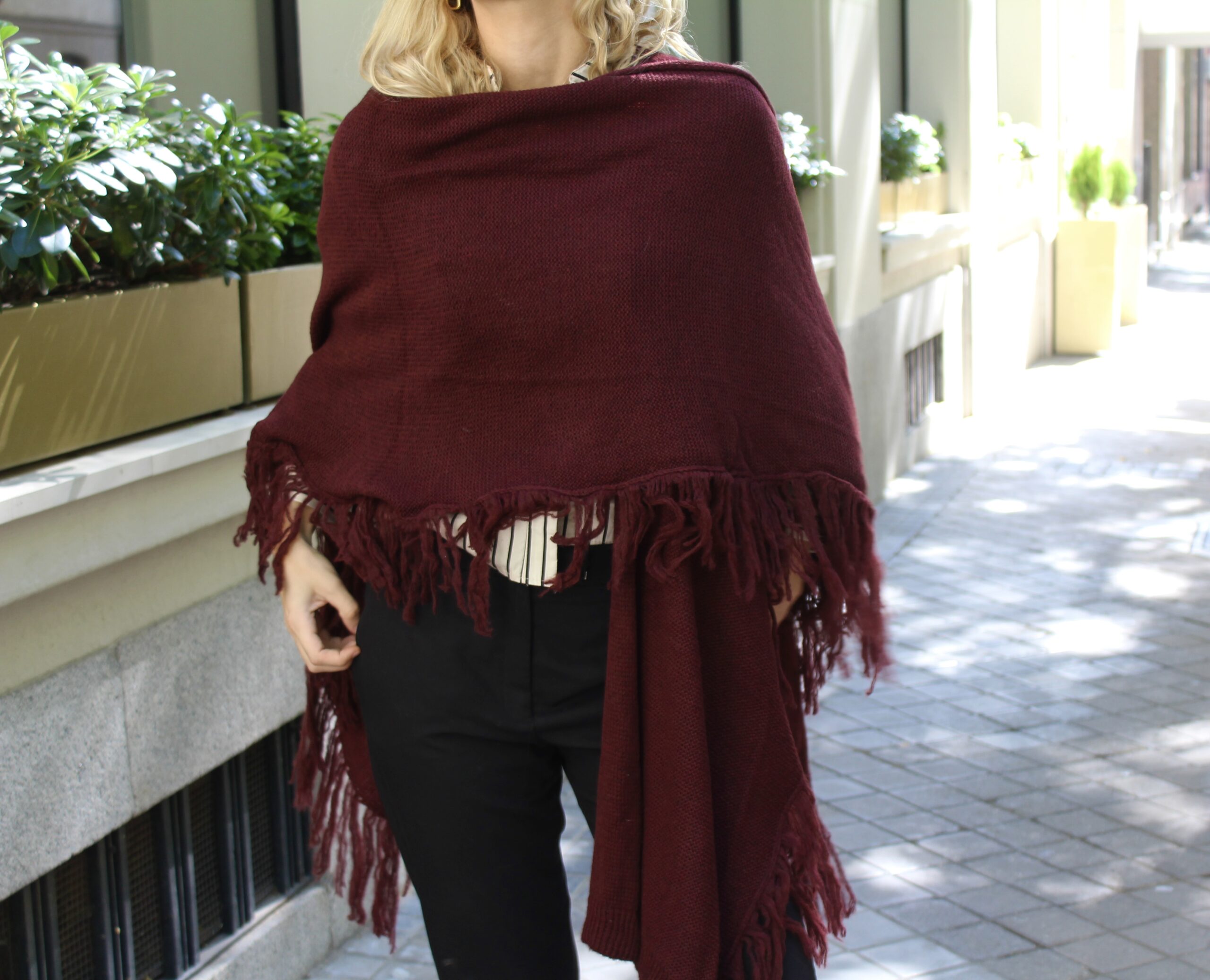 Chal de lana Outlander - Burdeos