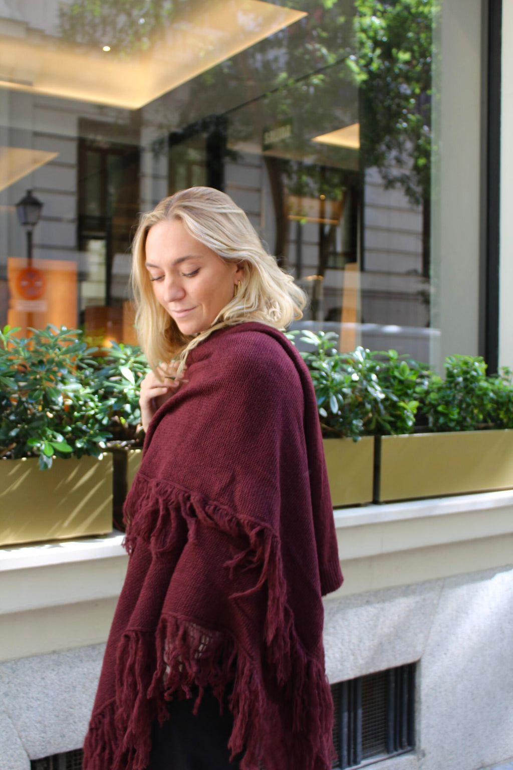 Chal de lana Outlander - Burdeos