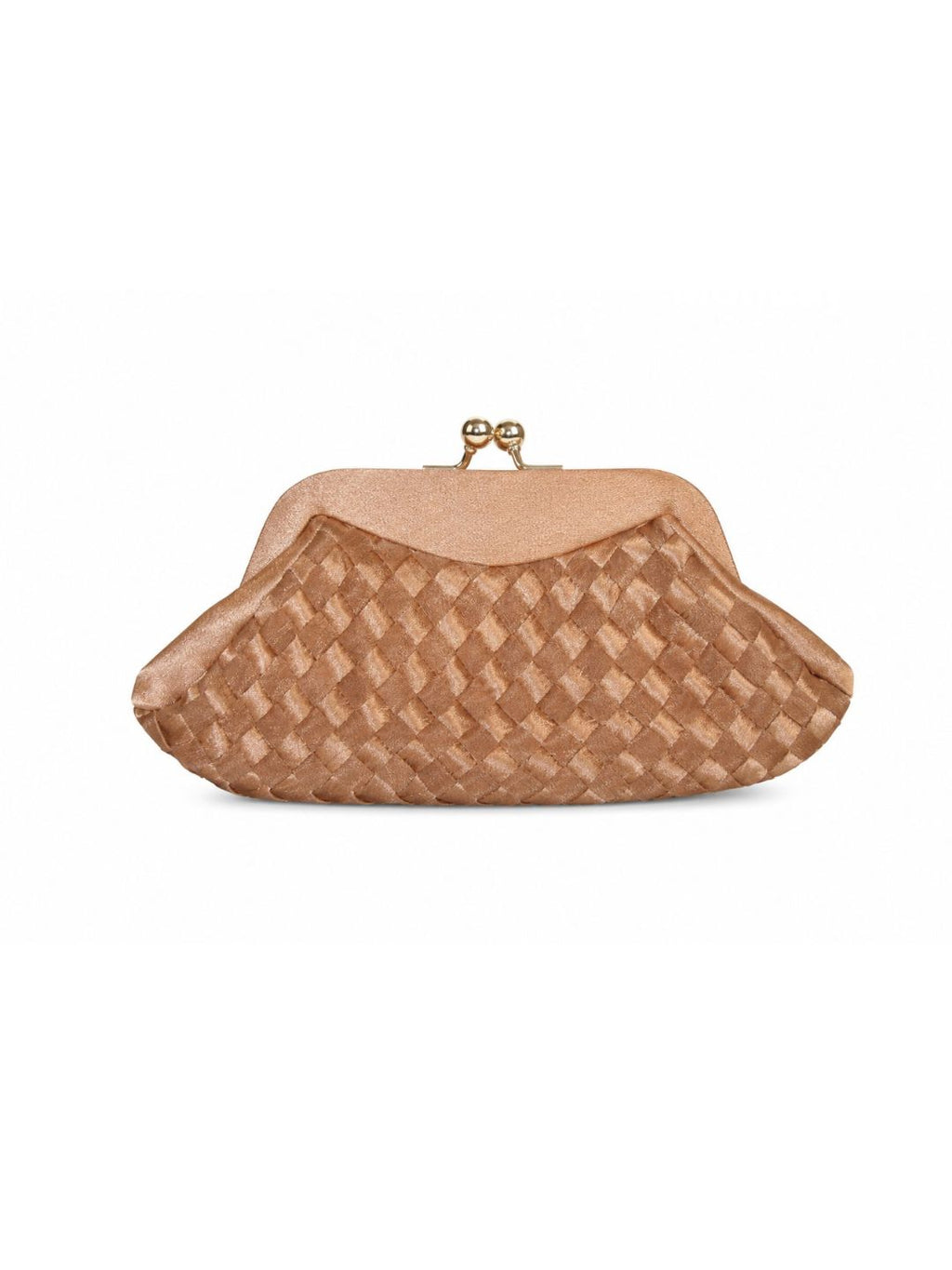 Bolso vintage tipo clutch trenzado camel