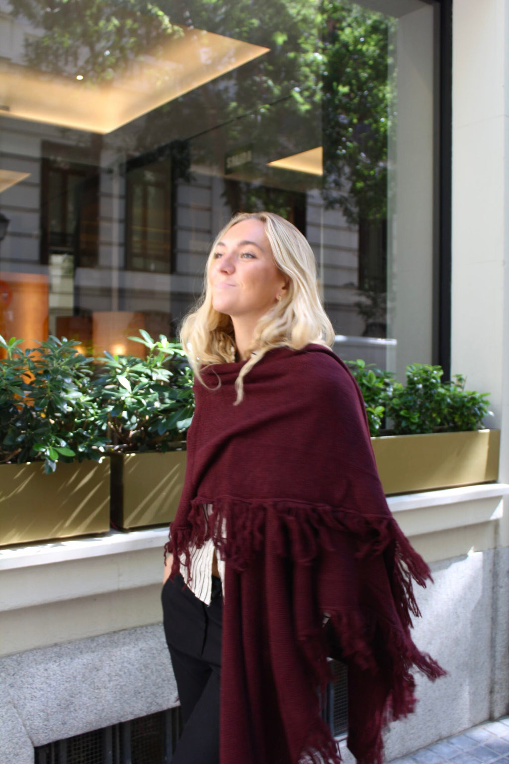 Chal de lana Outlander - Burdeos