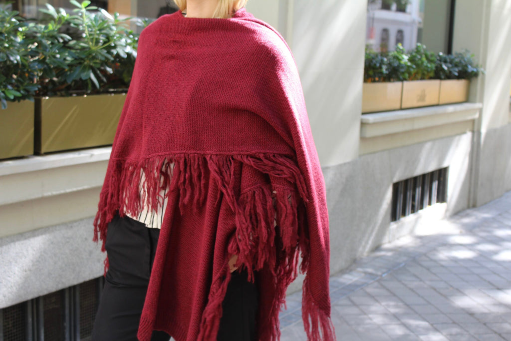 Chal de lana Outlander - Granate