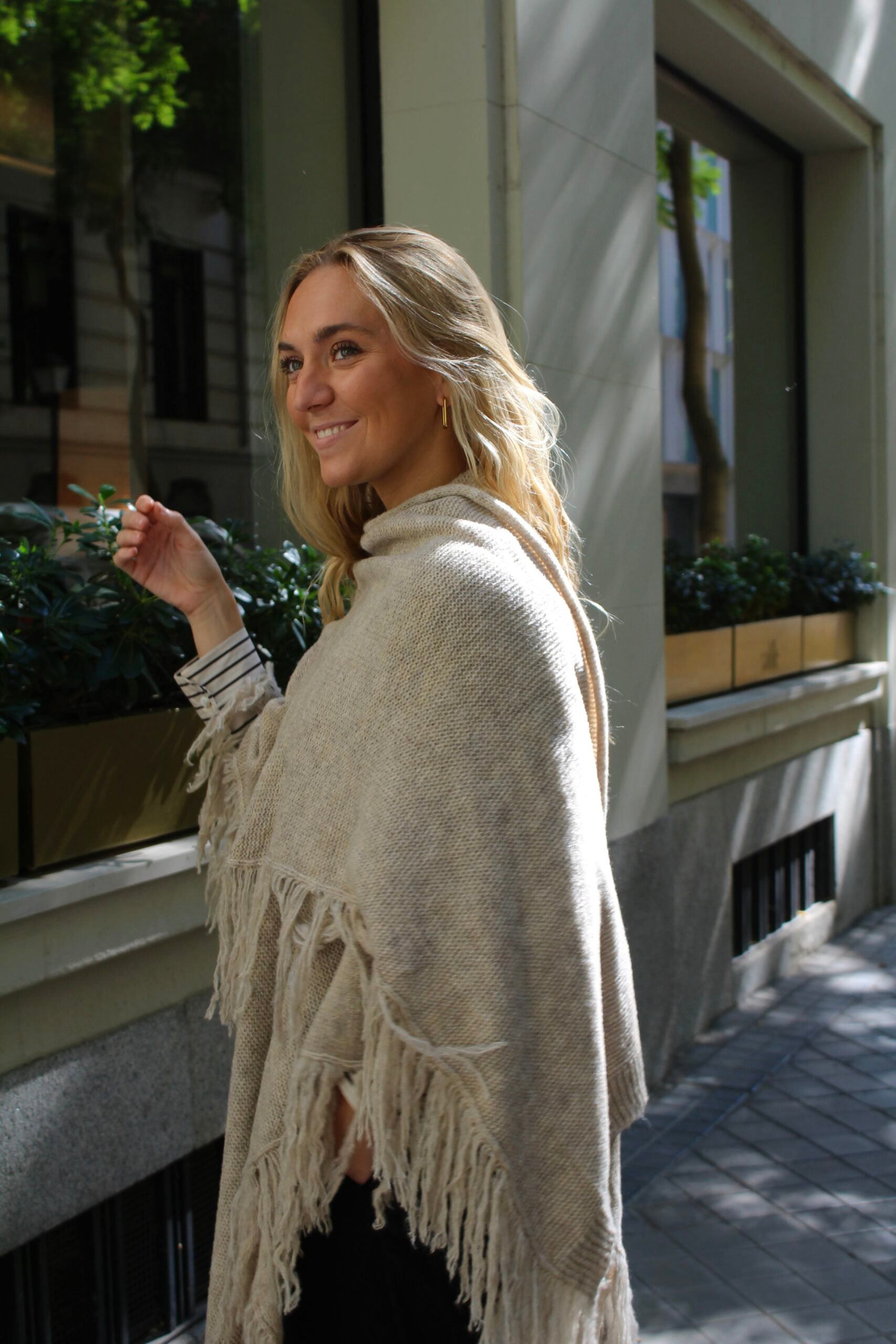 Chal de lana Outlander - Beige roto