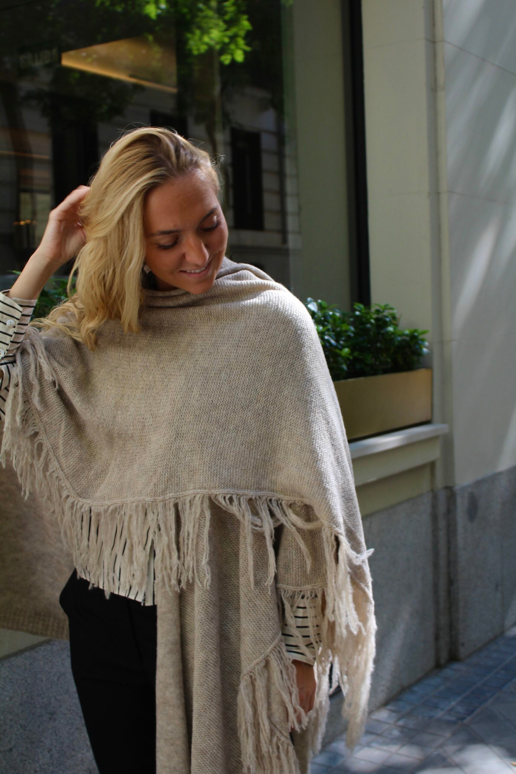 Chal de lana Outlander - Beige roto