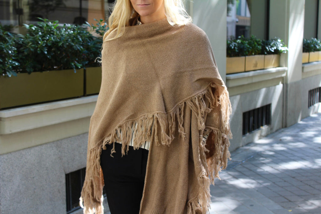 Chal de lana Outlander - Camel