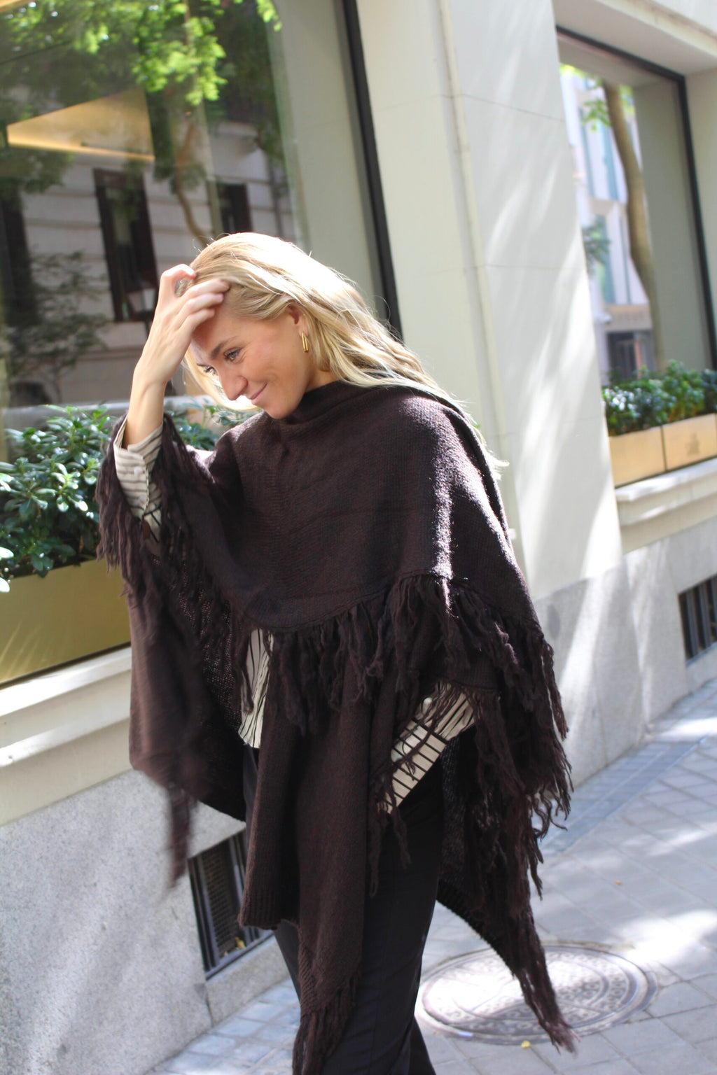 Chal de lana Outlander - Marrón Chocolate