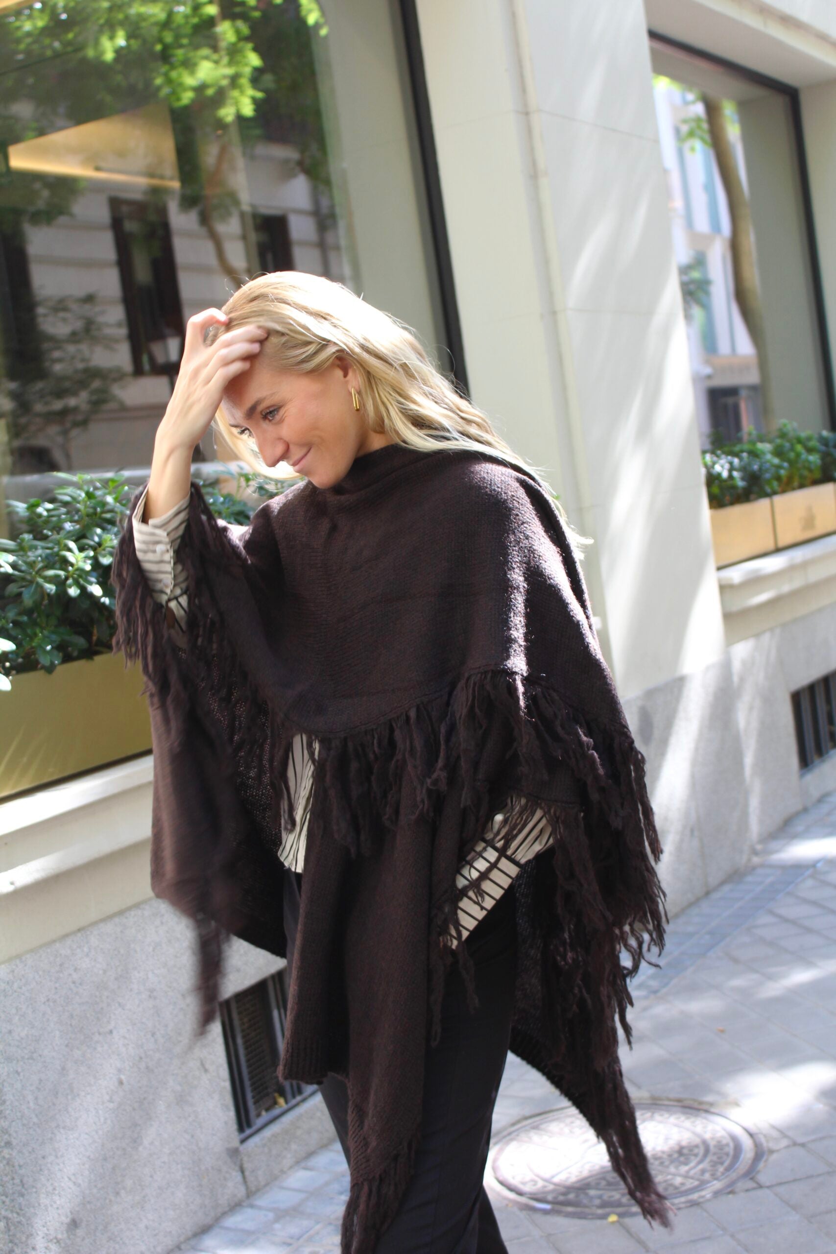 Chal de lana Outlander - Marrón Chocolate