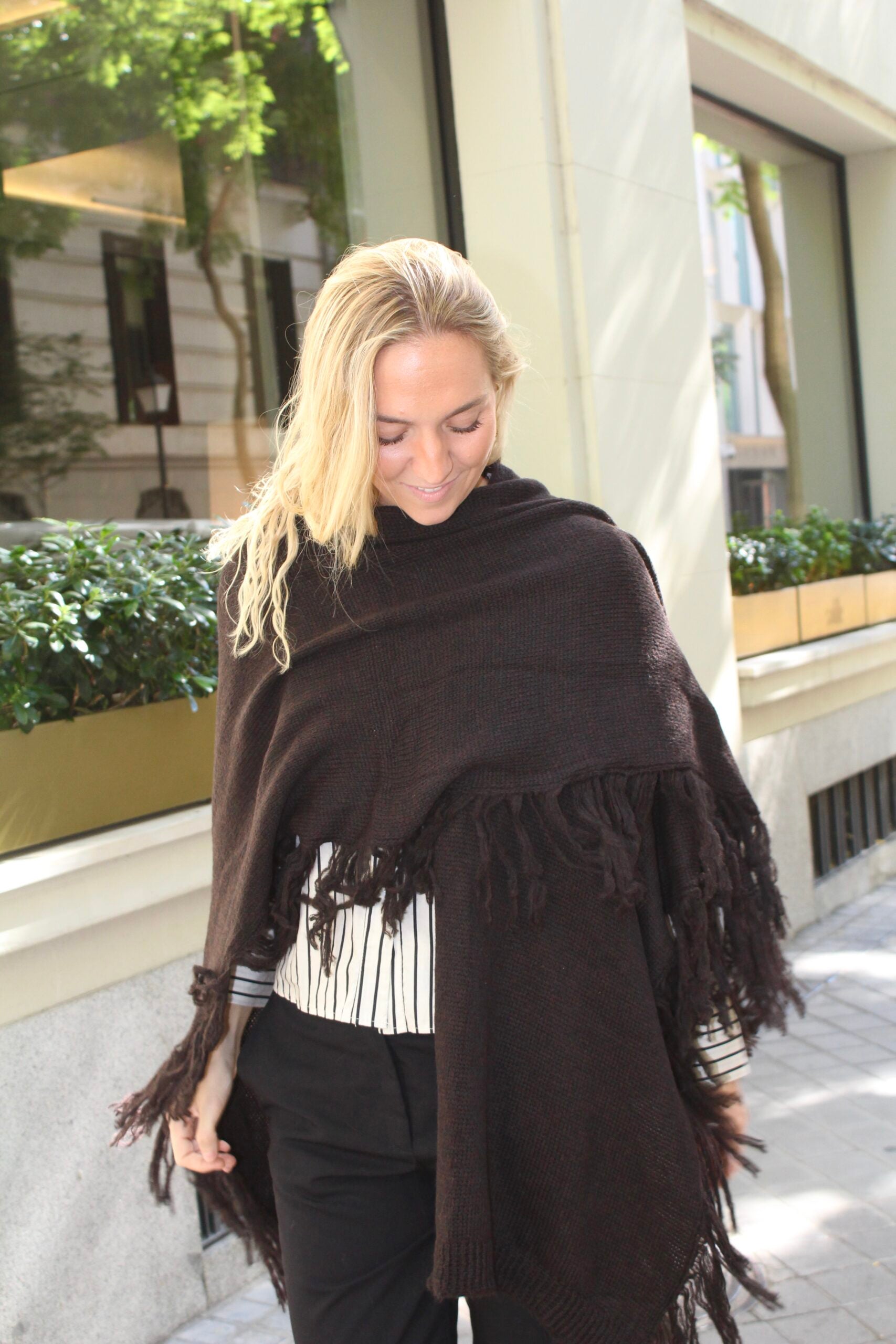 Chal de lana Outlander - Marrón Chocolate