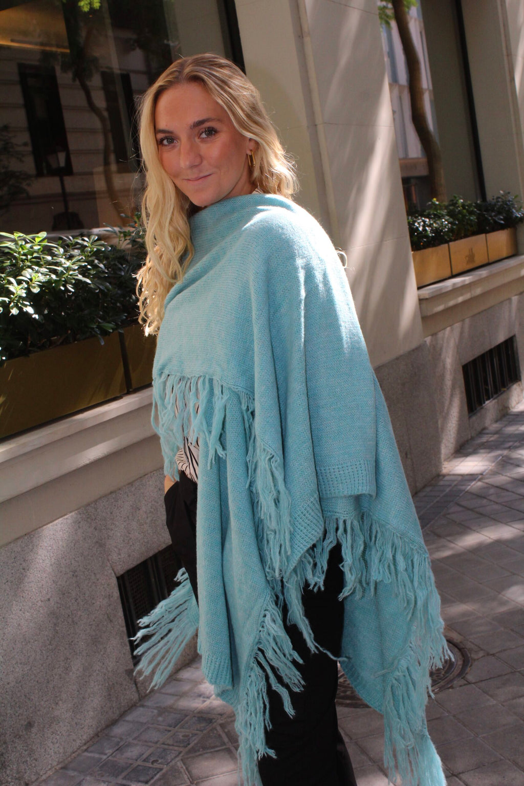 Chal de lana Outlander - Azul turquesa