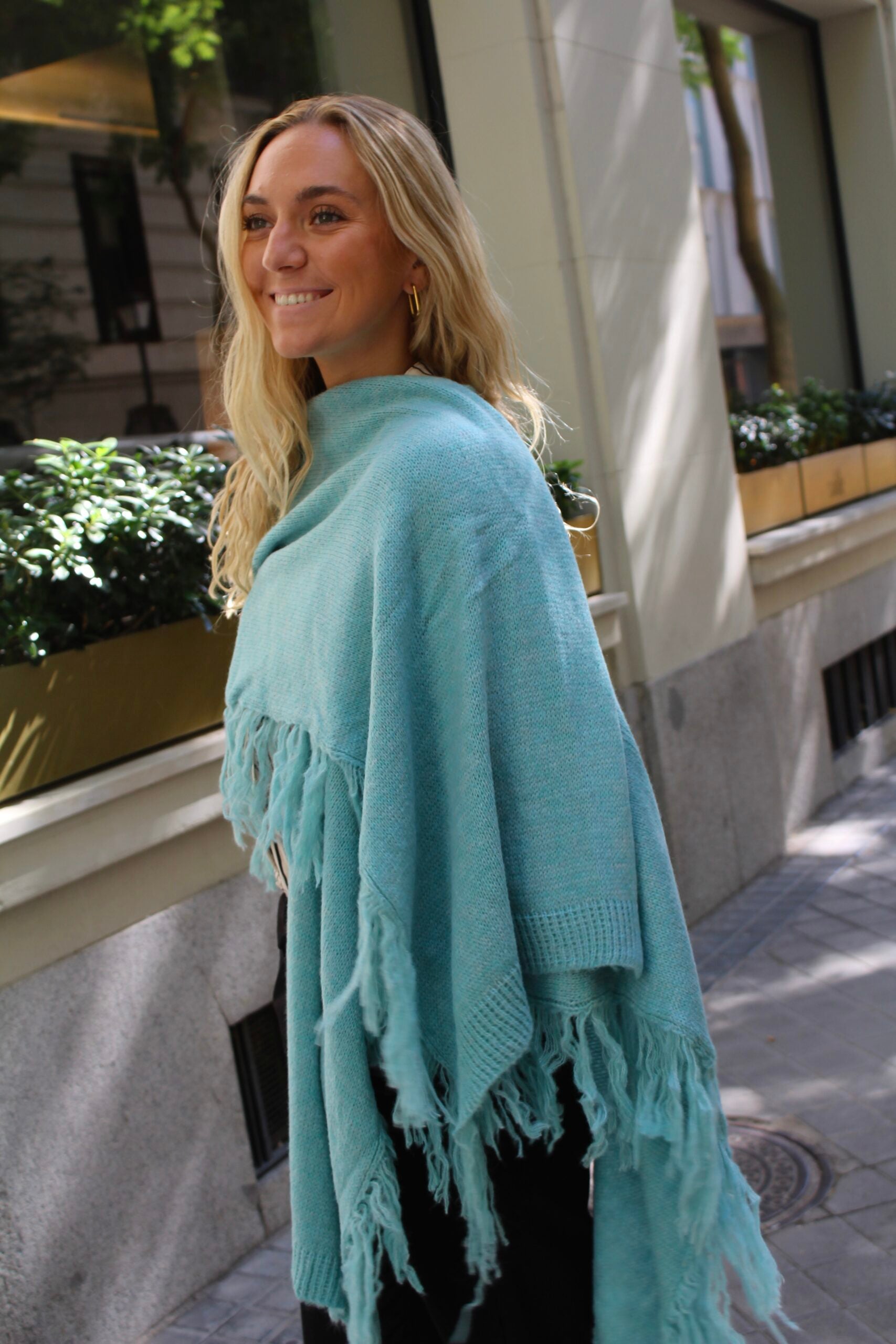 Chal de lana Outlander - Azul turquesa