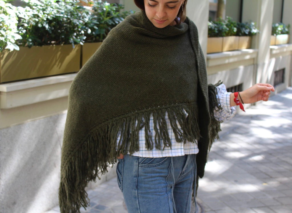 Chal de lana Balmoral - Verde caza