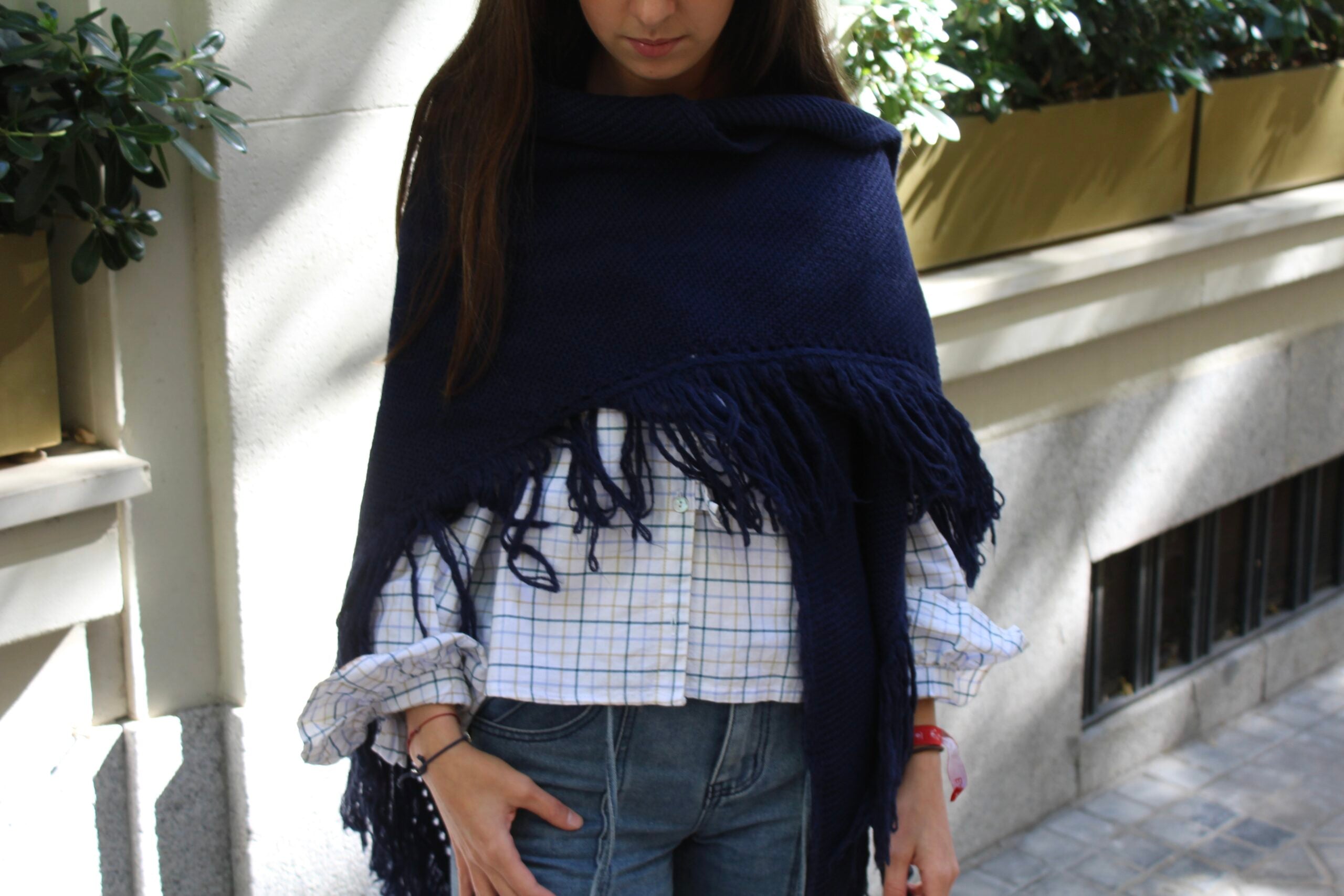 Chal de lana Balmoral - Azul Marino