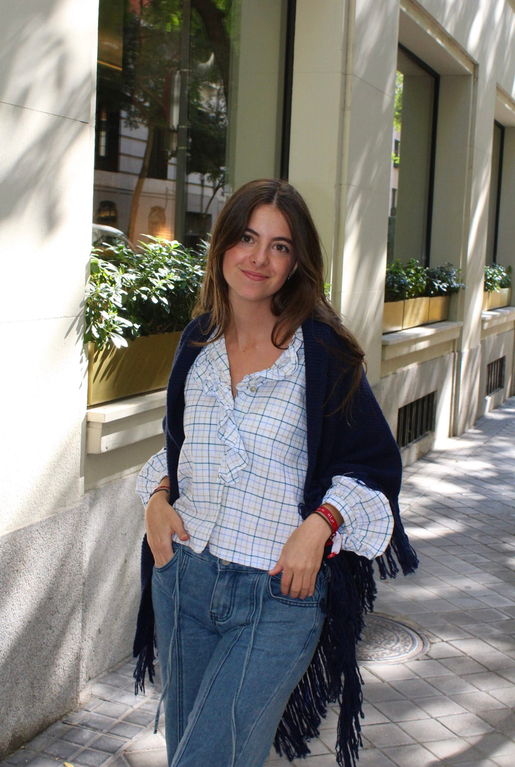 Chal de lana Balmoral - Azul Marino