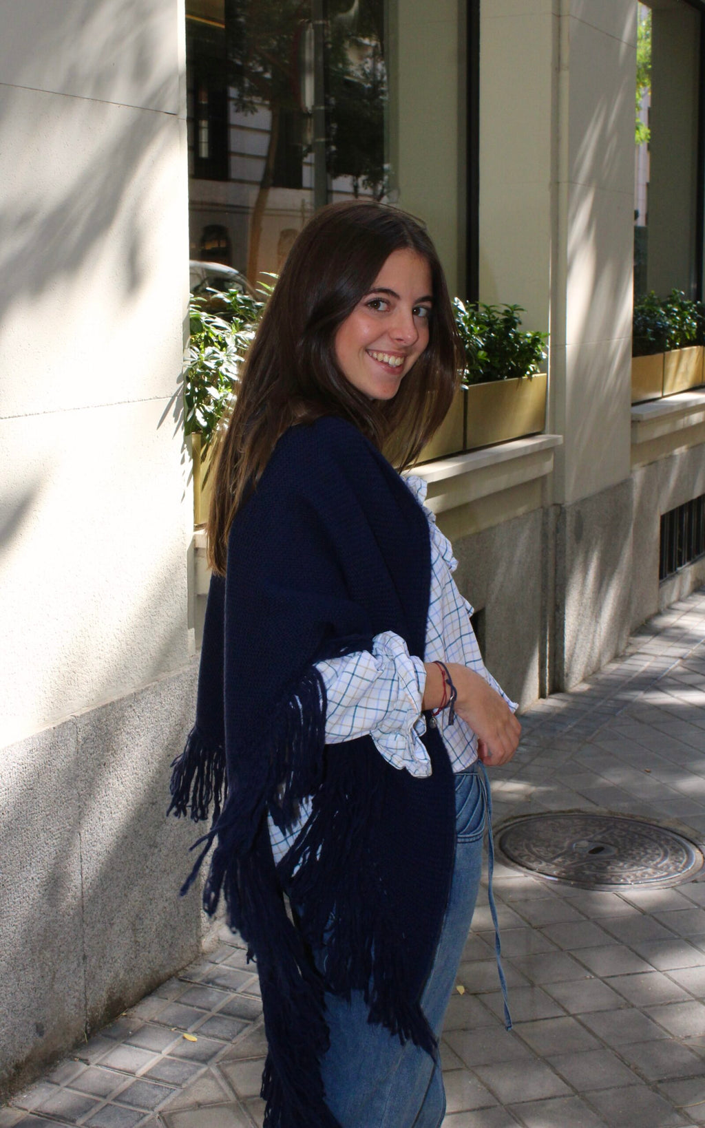 Chal de lana Balmoral - Azul Marino