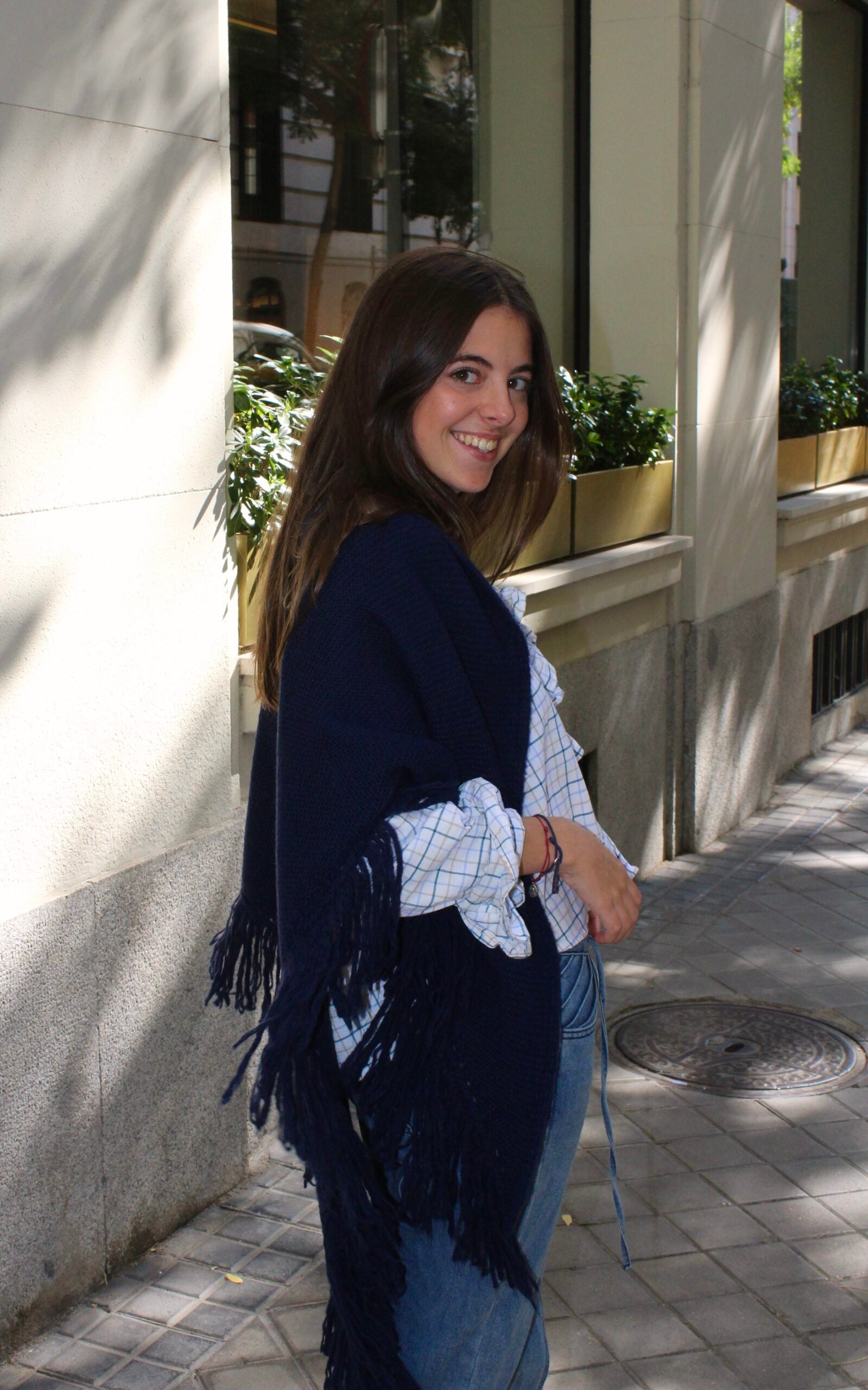 Chal de lana Balmoral - Azul Marino