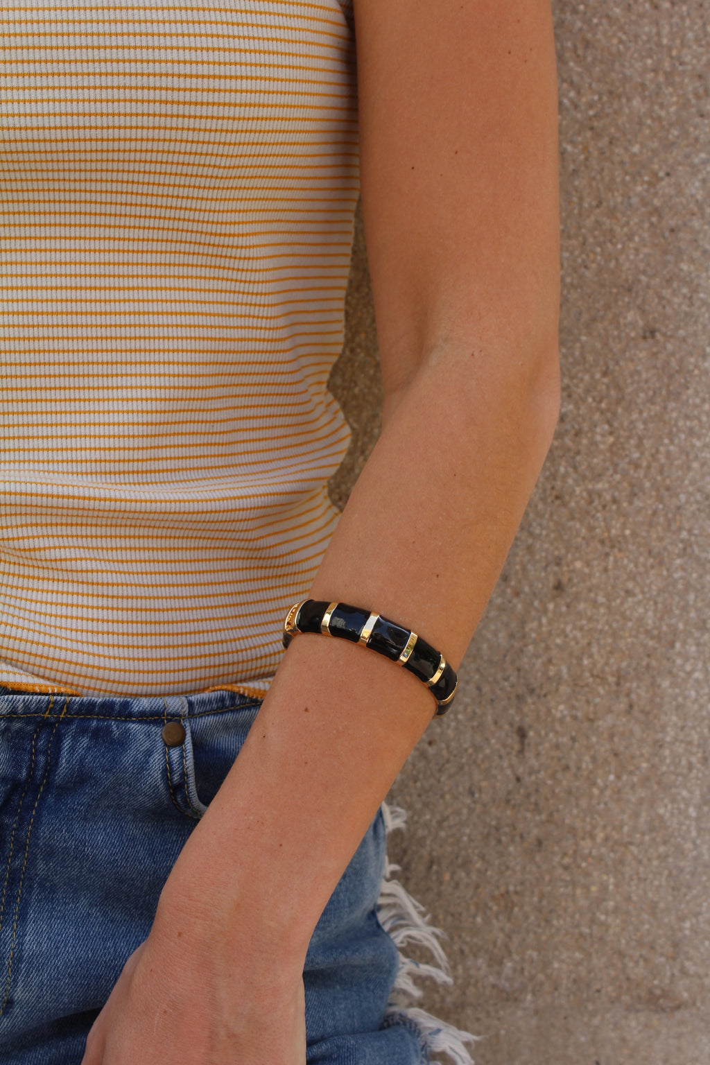 Pulsera Mykonos de esmalte negro