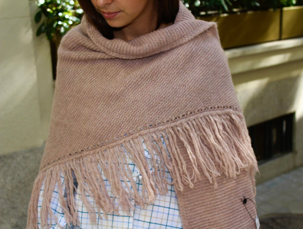 Chal de lana Balmoral - Rosa Maquillaje