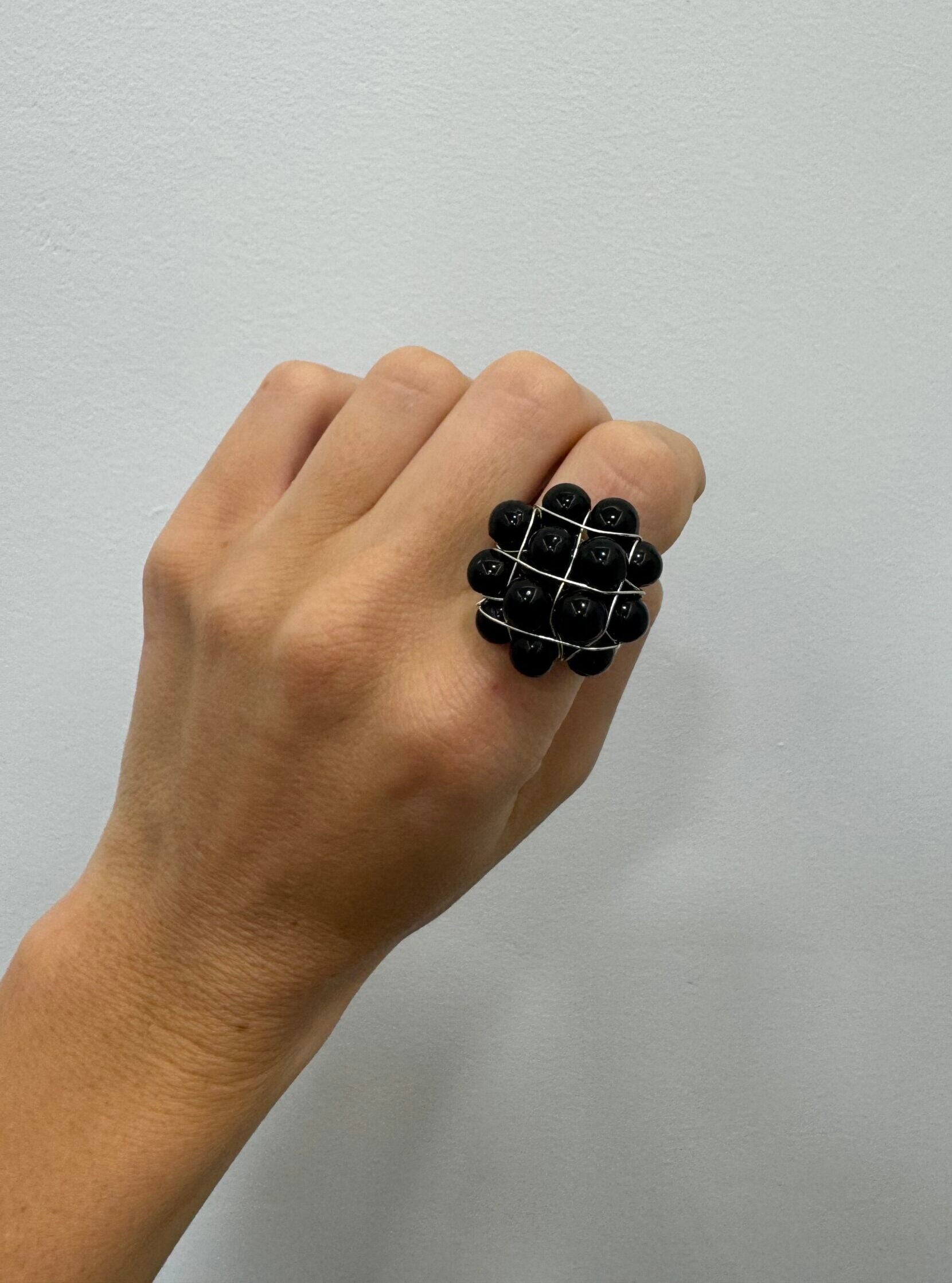 Anillo Majorelle Negro y plata talla 8 US