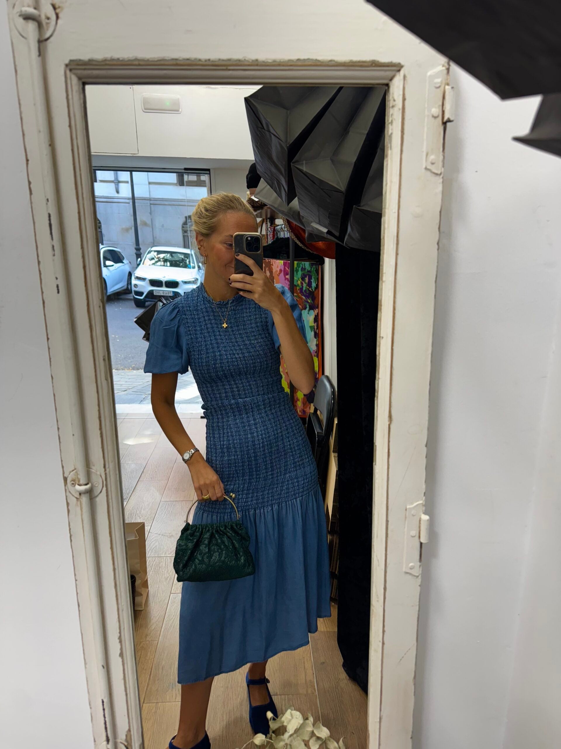 Bolso vintage bombonera verde oscuro