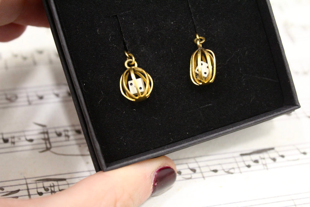 Gemelos vintage de dado enjaulado