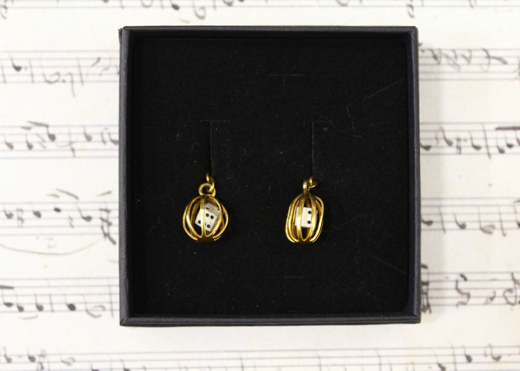 Gemelos vintage de dado enjaulado