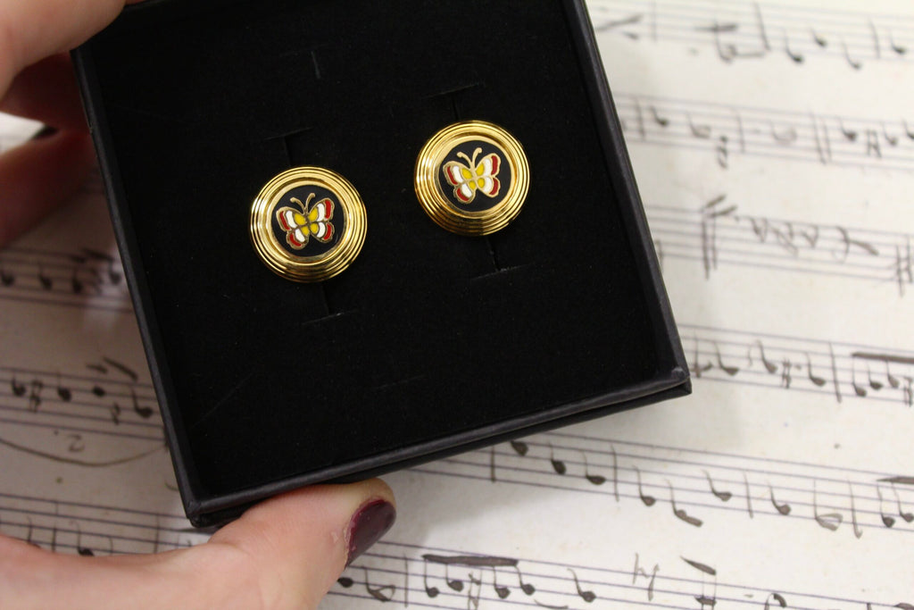 Gemelos vintage de mariposas