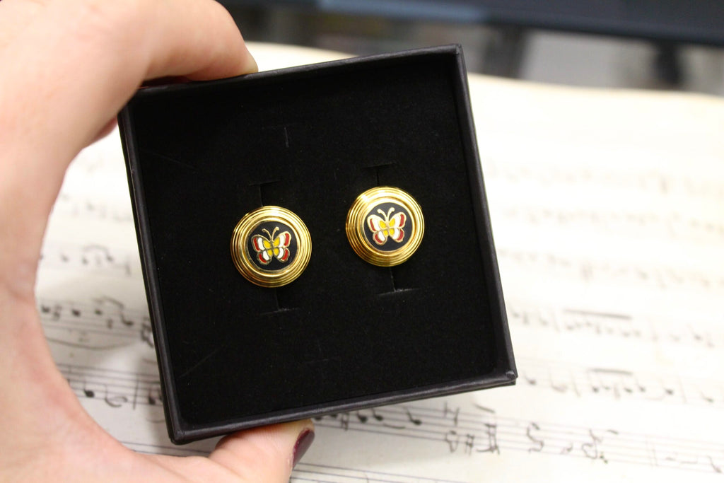 Gemelos vintage de mariposas