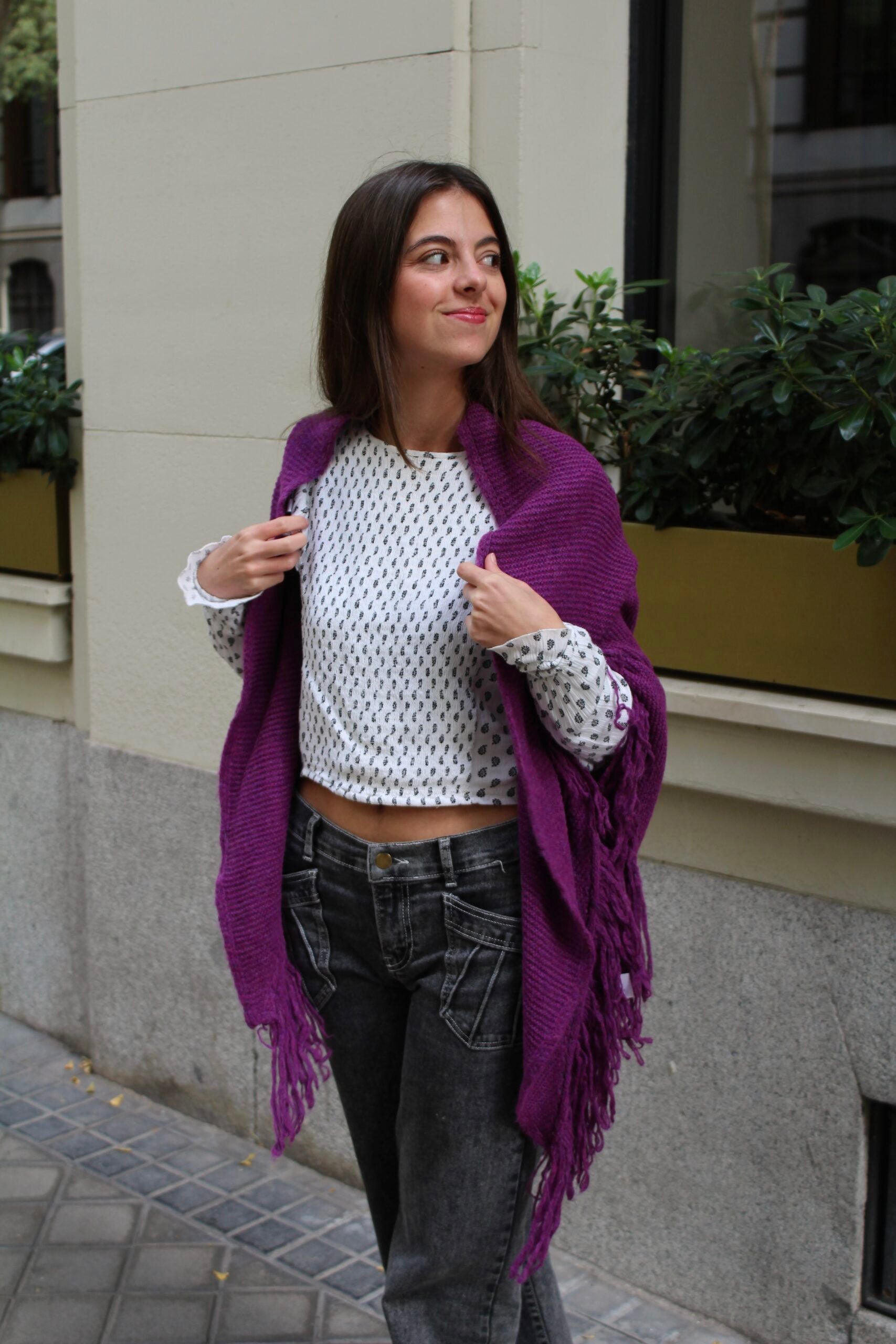 Chal de lana Balmoral - Morado