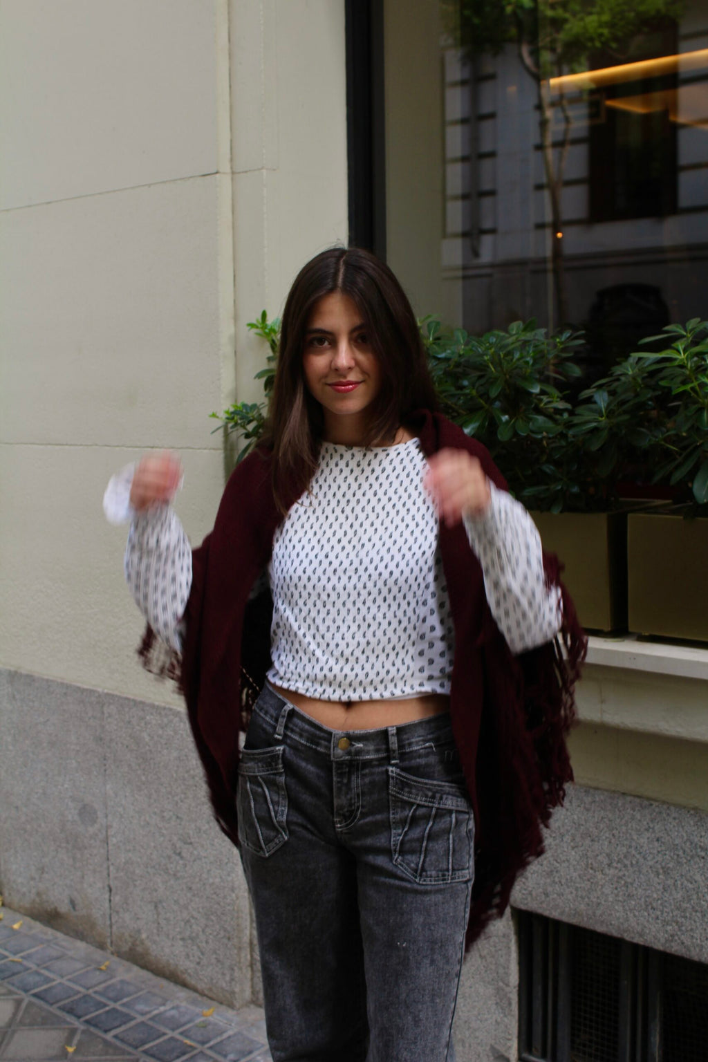 Chal de lana Balmoral - Burdeos