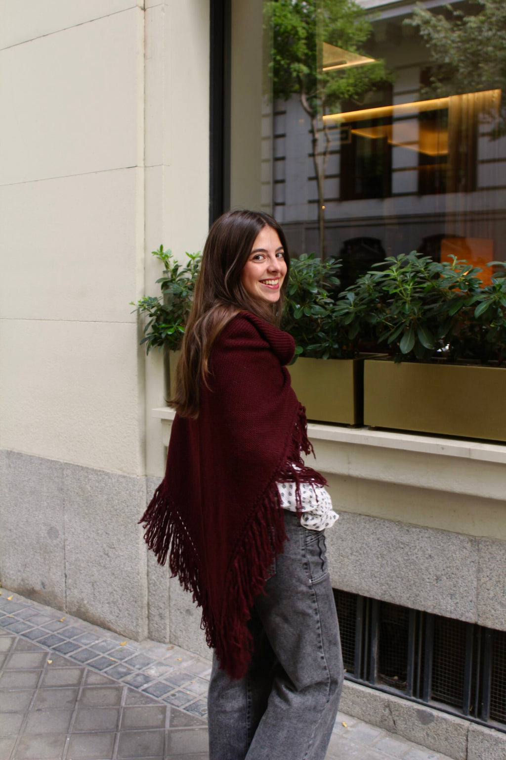 Chal de lana Balmoral - Burdeos