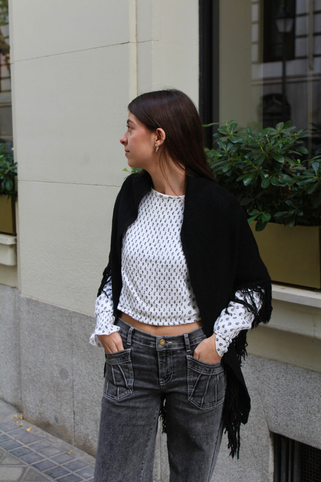 Chal de lana Balmoral - Negro