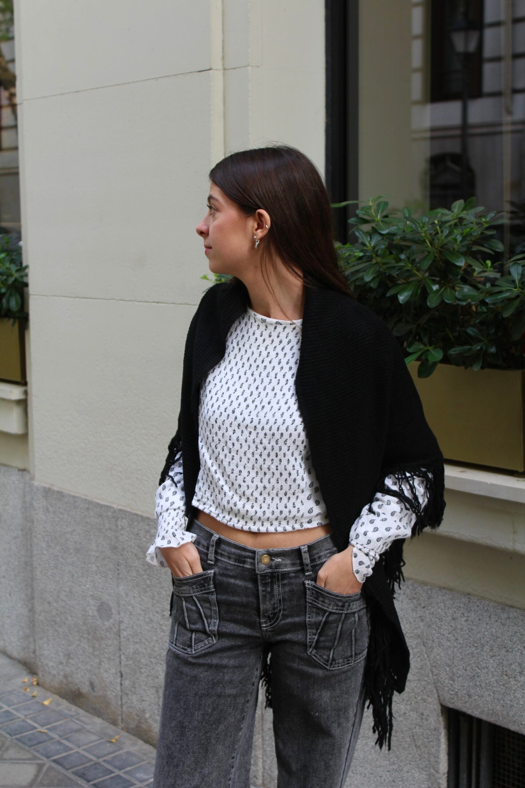 Chal de lana Balmoral - Negro