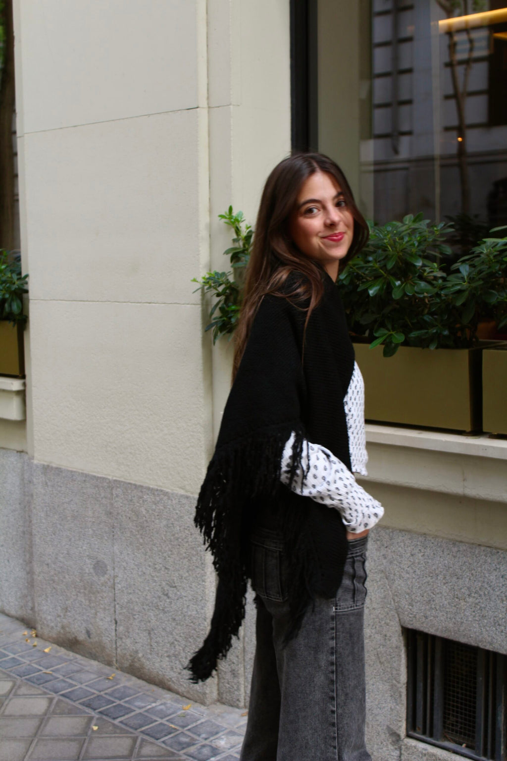 Chal de lana Balmoral - Negro