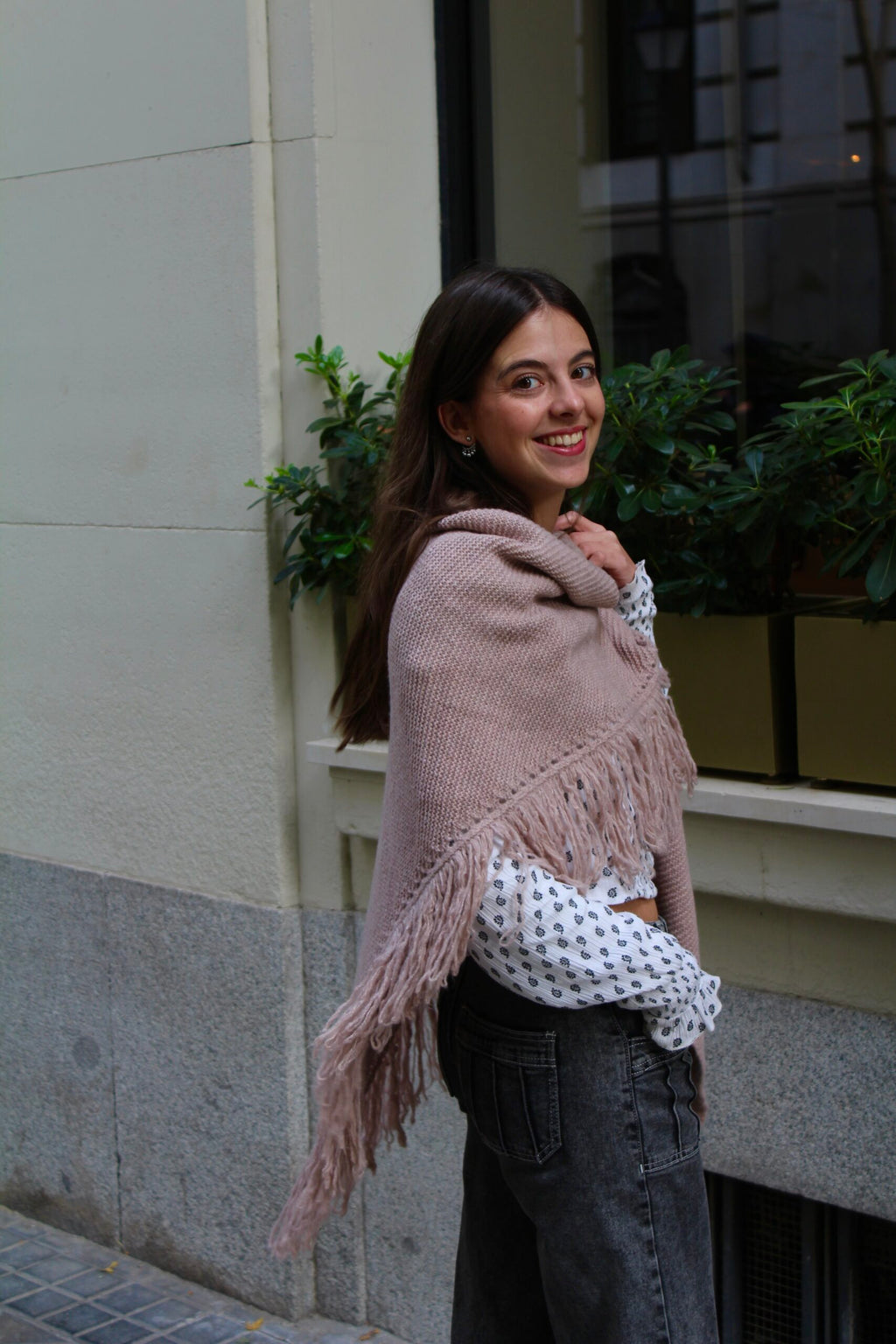 Chal de lana Balmoral - Rosa Empolvado