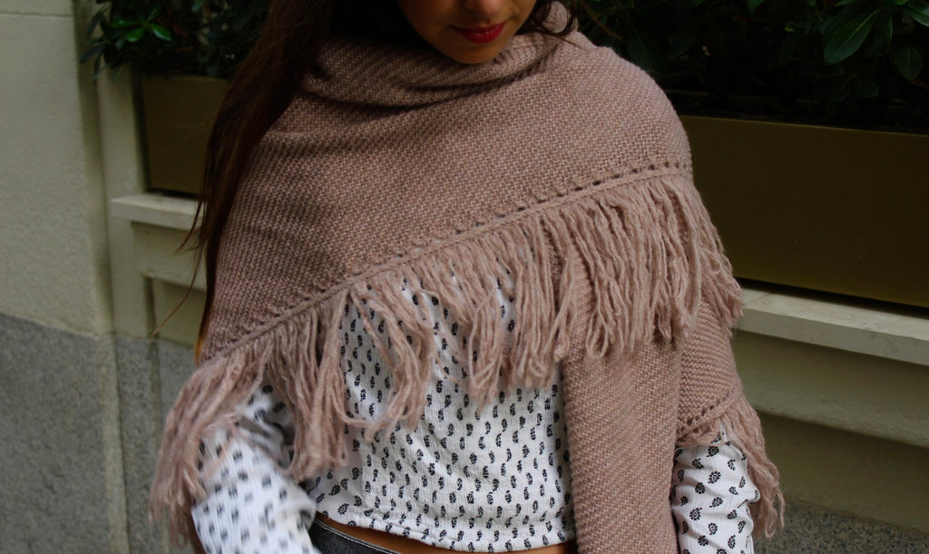 Chal de lana Balmoral - Rosa Empolvado