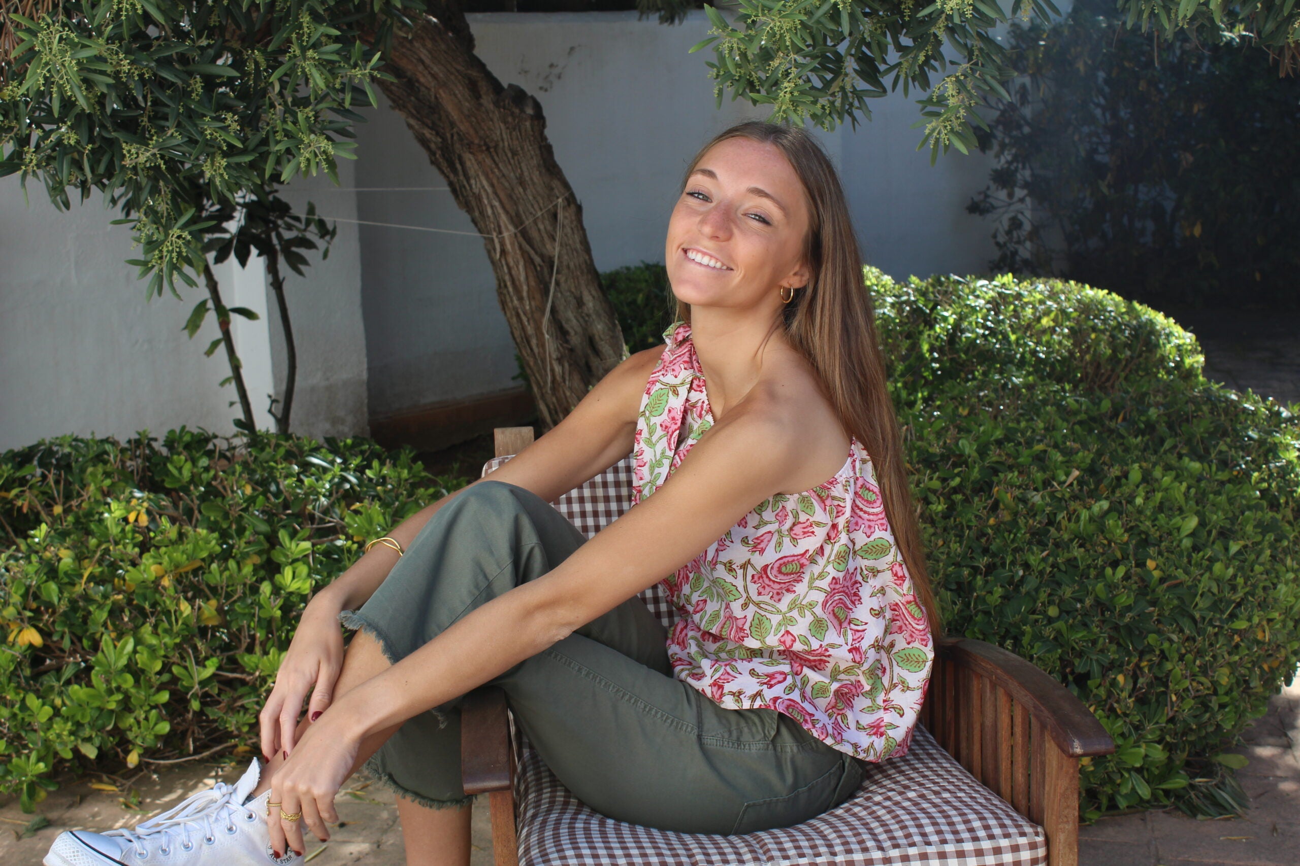 Blusa Maricel rosa y verde